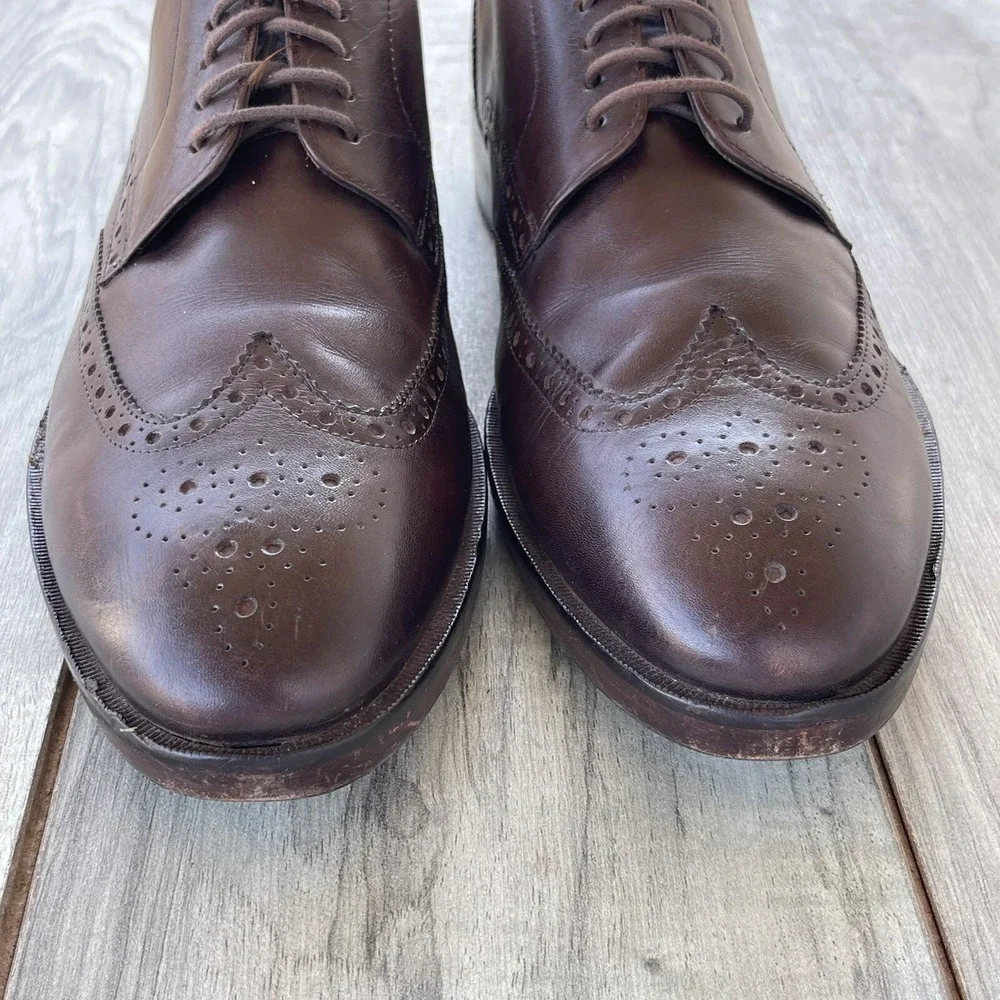 COLE HAAN Grand OS Wingtip Oxfords Men 8M Brown Leather Watson Brogue Dress Shoe